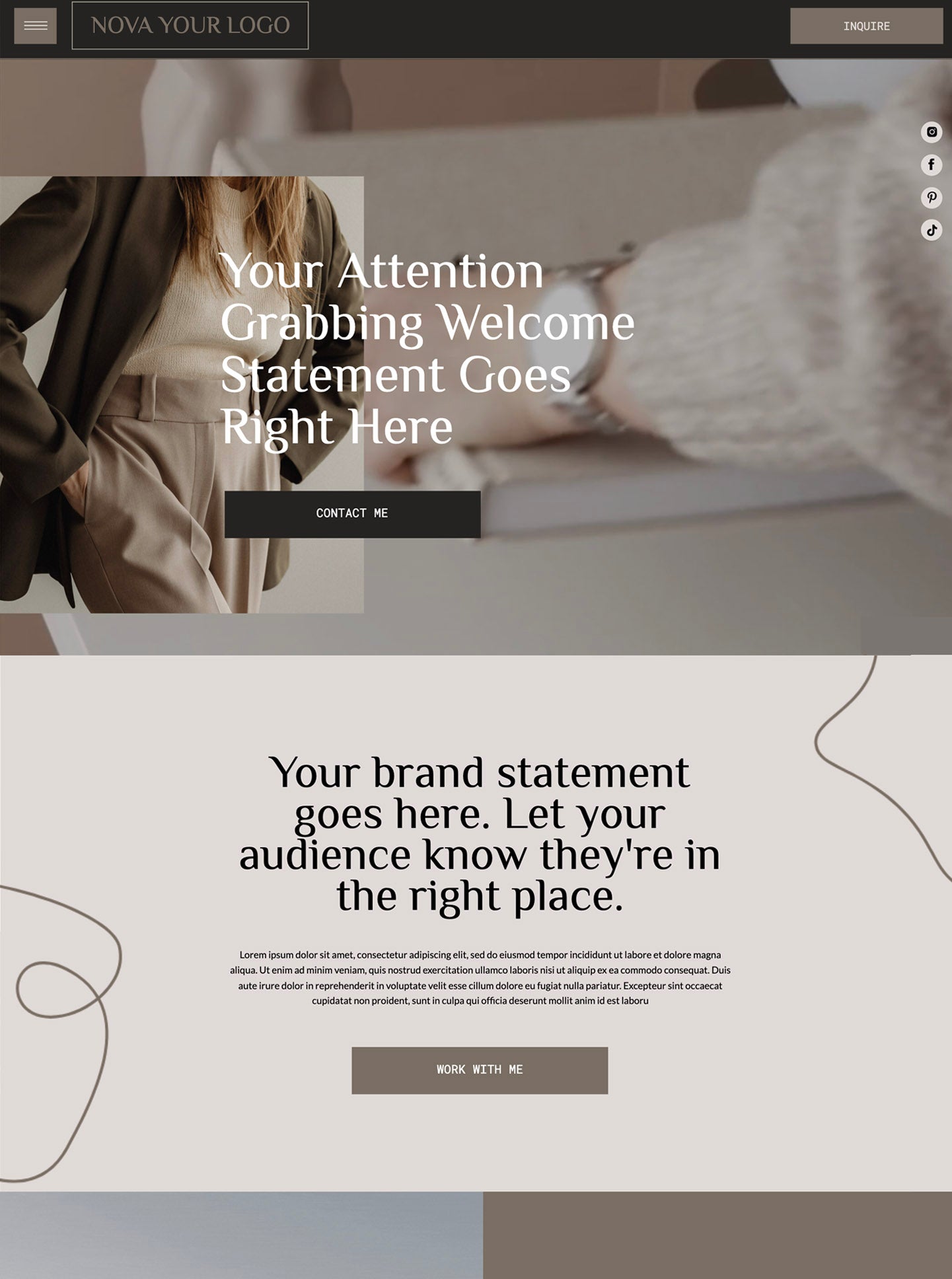 Nova Showit Website Template
