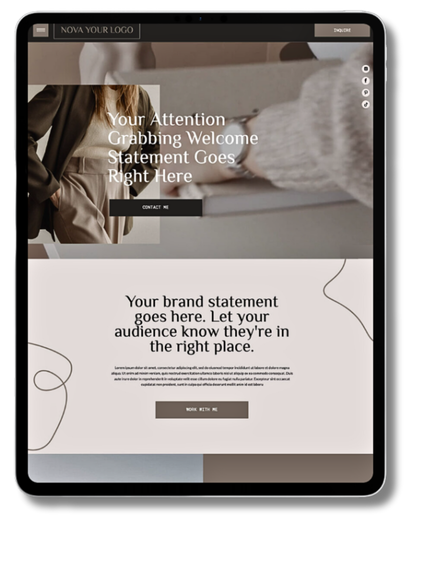 Nova Showit Website Template