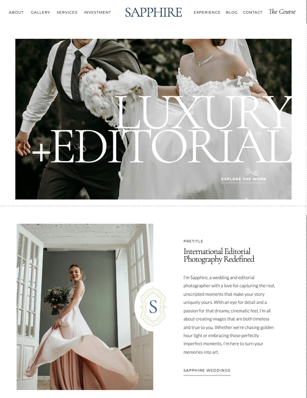 Sapphire Showit Website Template