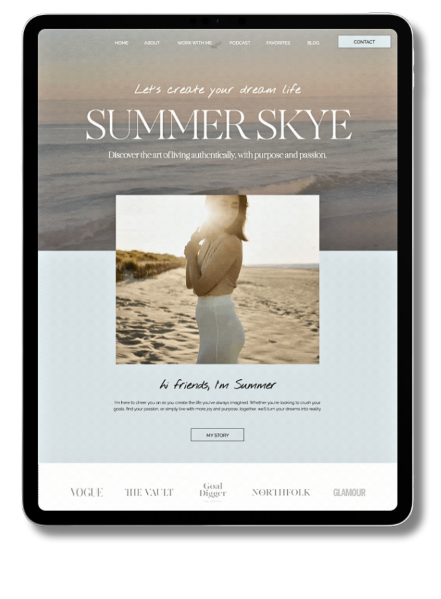 Summer Sky Showit Website Template