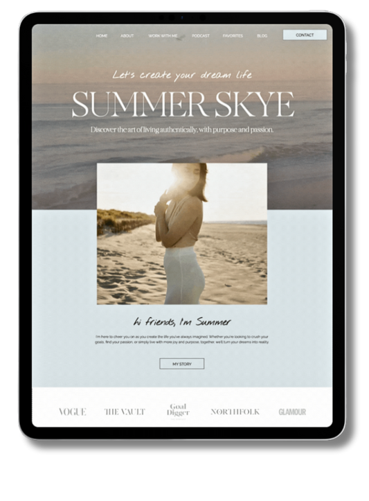 Summer Sky Showit Website Template