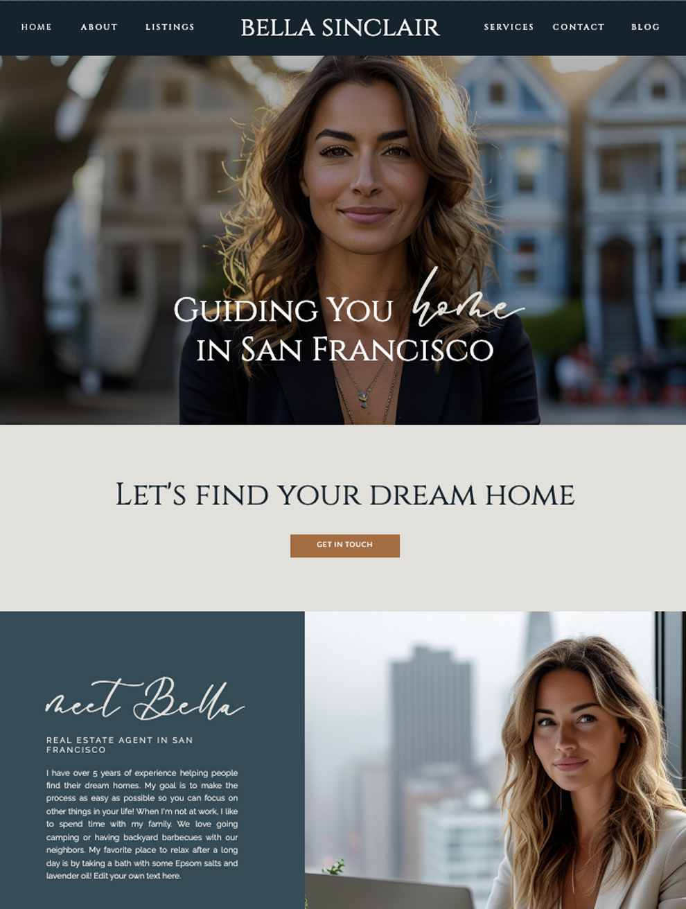 Bella Sinclair Showit Website Template
