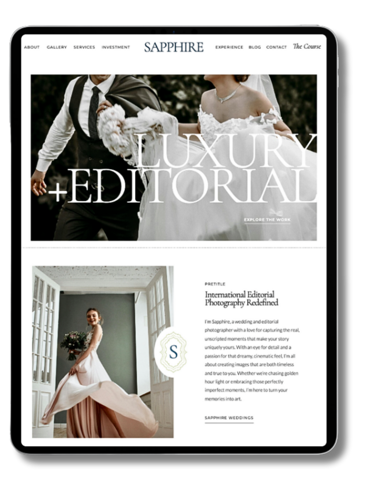 Sapphire Showit Website Template