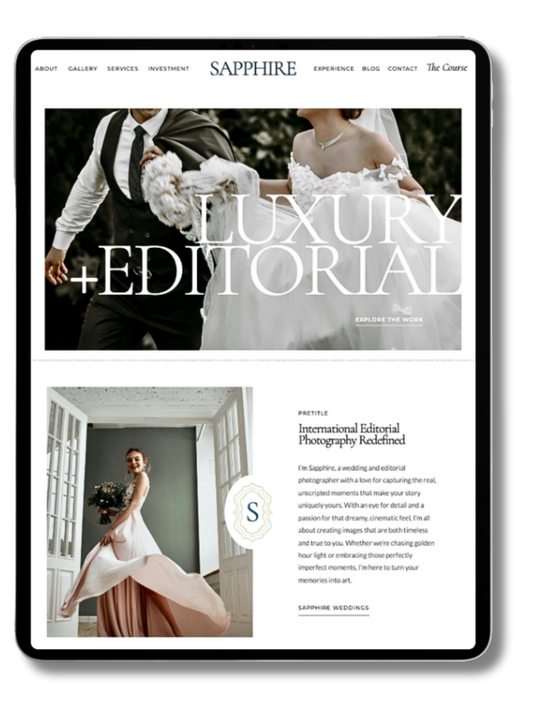 Sapphire Showit Website Template